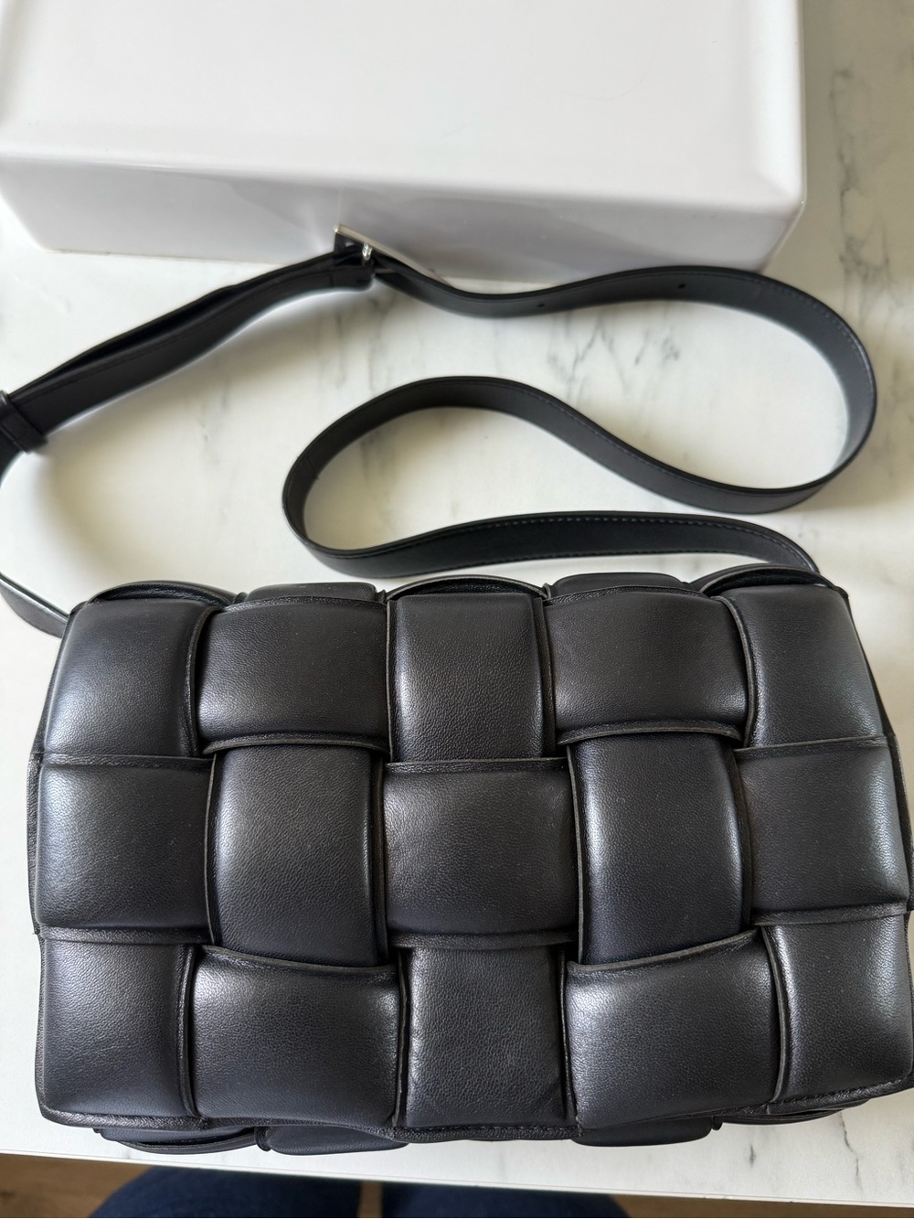 Bottega Veneta Black Padded Cassette Crossbody Bag